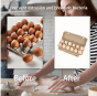 2x6 Style Reusable Empty Natural Paper Pulp Egg Cartons, Egg Storage Containers Holder,Sturdy Natural Pulp Material Perfect for Storing Extra Eggs.100PCS/Case