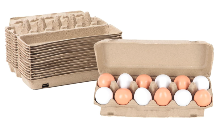 2x6 Style Reusable Empty Natural Paper Pulp Egg Cartons, Egg Storage Containers Holder,Sturdy Natural Pulp Material Perfect for Storing Extra Eggs.100PCS/Case