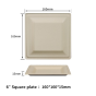 6"  Compostable Fiber Square Plates | No PFAS | 500/Case