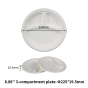 8.86" 3-Compt Compostable Fiber Round Plates | No PFAS | 500/Case