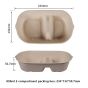 850ml 2-Compt  Compostable Fiber  packing box with lid | No PFAS | 500/Case
