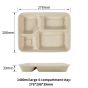 1400ml Large 4-Compartment tray with Lid | No PFAS | 200/Case