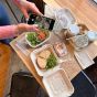 9" Compostable Fiber Clamshells | No PFAS | 200/Case
