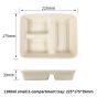 1100ml Small  3-Compartment tray with Lid| No PFAS | 400/Case