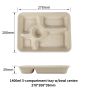 1400ml 6-Compartment tray with Lid | No PFAS | 200/Case