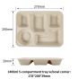 1400ml 5-Compartment Fiber Serving Trays w/ Cup Holder | No PFAS | 200/Case