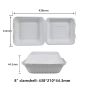 8" Compostable Fiber Clamshells | No PFAS | 200/Case