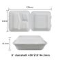 8" 3-Compt  Compostable PLA-Lined Fiber Clamshells | No PFAS | 200/Case