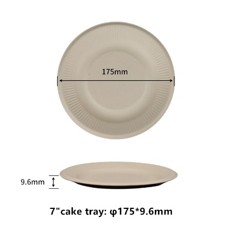 7"  Compostable Fiber Round Cake Plates | No PFAS | 1,000/Case