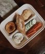 1400ml Large 4-Compartment tray with Lid | No PFAS | 200/Case