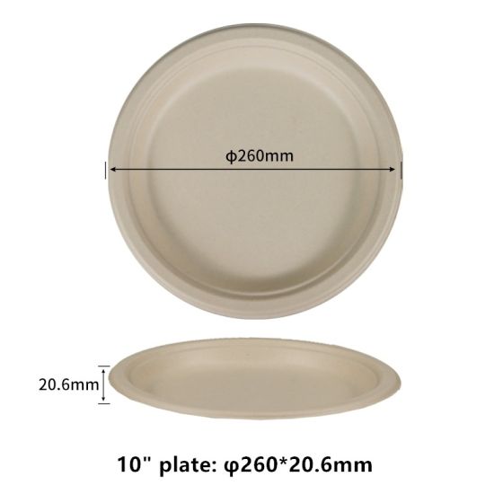10" Compostable Fiber Plates | No PFAS | 500/Case