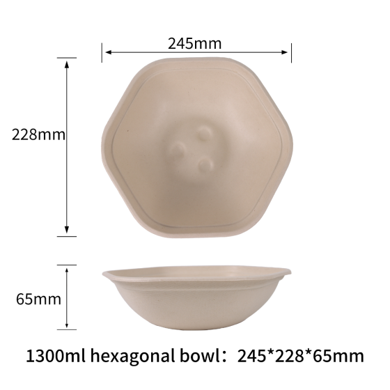 1300ml  hexagonal bowl | No PFAS | 200/Case