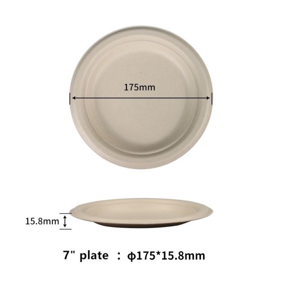 7" Compostable Fiber Plates | No PFAS | 1,000/Case