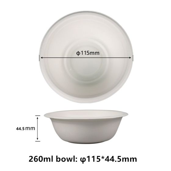 260ml  Compostable Fiber Barrel Bowls | No PFAS | 1,000/Case