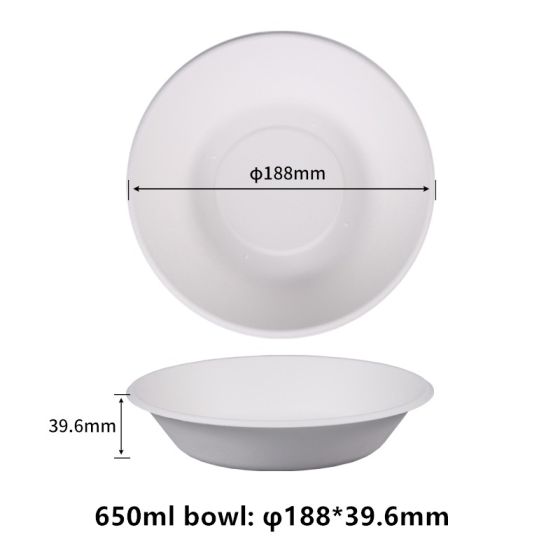 650ml  Compostable Fiber Round Bowls | No PFAS | 1,000/Case