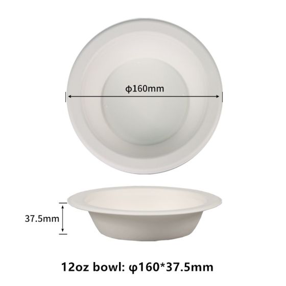 12 oz Compostable Fiber Round Bowls | No PFAS | 1,000/Case