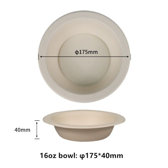 16 oz Compostable Fiber Round Bowls | No PFAS | 750/Case