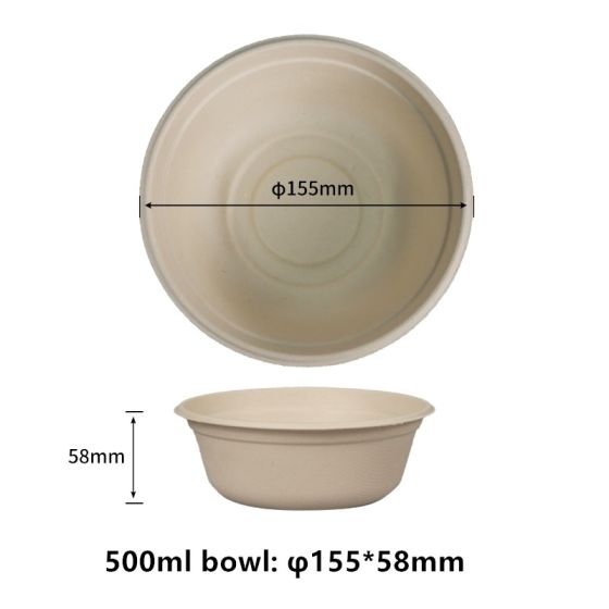 500ml  Compostable Fiber Barrel Bowls | No PFAS | 1,000/Case