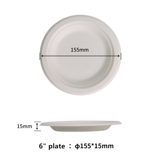 6" Compostable Fiber Plates | No PFAS | 1,000/Case-Natural