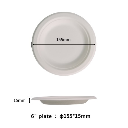 6" Compostable Fiber Plates | No PFAS | 1,000/Case