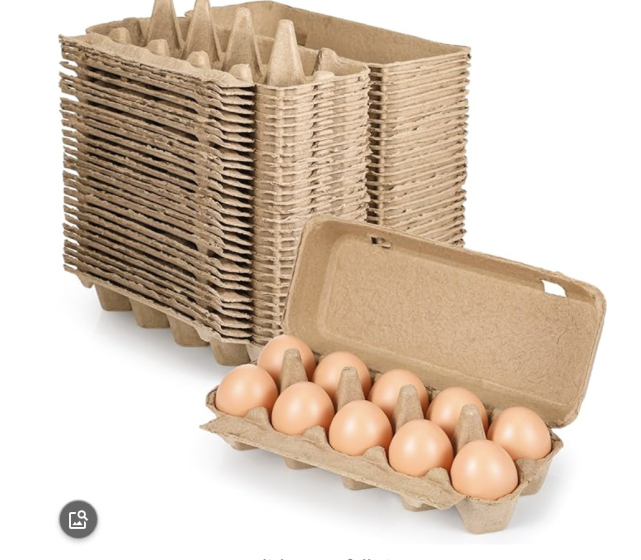 2x5 Style Reusable Empty Natural Paper Pulp Egg Cartons, Egg Storage Containers Holder,Sturdy Natural Pulp Material Perfect for Storing Extra Eggs.200PCS/Case
